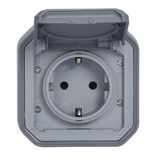PLEXO 1-OSAINEN PISTORASIA PINTA HARMAA IP55