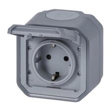 PLEXO 1-OSAINEN PISTORASIA PINTA HARMAA IP55