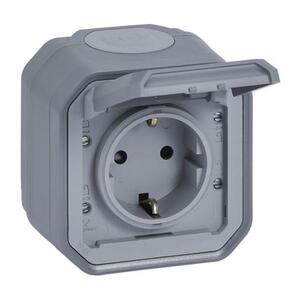 PLEXO 1-OSAINEN PISTORASIA PINTA HARMAA IP55