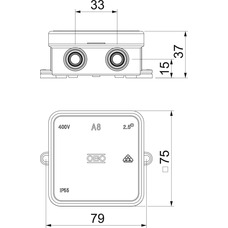 A8 75X75X36MM IP55 JAKORASIA HARMAA
